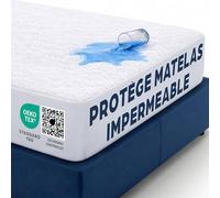 Flowen Protège Matelas 135x190 cm Alèse Impermeable Drap Housse en Coton et Microfibre Protection Lit pour Adulte et Bebe pour Incontinence Anti-Acarien Couvre-Matelas Pipi Lavable en Machine