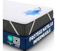 Flowen Protège Matelas 135x190 cm Alèse Impermeable en Coton Housse Matelas Protection Lit Adulte et Bebe Drap pour Incontinence Anti-Acarien Couvre-Matelas Pipi Lavable en Machine avec 4 Élastiques