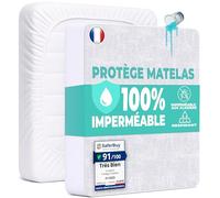 Flowen Protège Matelas 90x190 cm Alèse Impermeable Drap Housse en Coton et Microfibre Protection Lit pour Adulte et Bebe Alaise pour Incontinence Anti-Acarien Couvre-Matelas Pipi Lavable en Machine