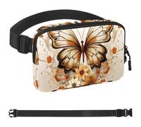 Flower Art Butterfly-1531 Sac banane à bandoulière pour homme et femme, sac de ceinture pour voyage, marche, course, randonnée, cyclisme, multicolore, 4 x 23 x 15 cm, multicolore,