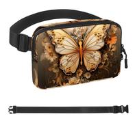 Flower Art Butterfly-1533 Sac banane de style unisexe : sac banane tendance, sac à bandoulière sport fin et tendance pour jogging, randonnée, randonneur, femme, homme, multicolore, 4 x 23 x 15 cm,