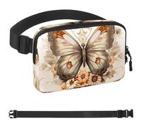 Flower Art Butterfly-1573 Sac banane à bandoulière pour homme et femme, sac de ceinture pour voyage, marche, course, randonnée, cyclisme, multicolore, 4 x 23 x 15 cm, multicolore,