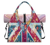 Flower Art Sac de sport avec compartiment à chaussures Motif drapeau du Royaume-Uni, couleur, L, Sac de voyage