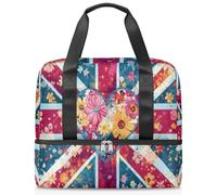 Flower Art Sac de sport pour femme et homme Motif drapeau britannique 21 l, couleur, Big, Organiseur de sac