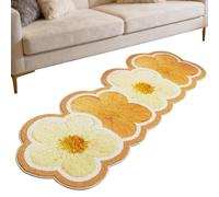 Flower Bath Mat - Non Slip Soft Carpet, Washable Absorbent Kitchen Rug with Floral Aesthetic Design, Enhances Interior Decor Comfort, Ideal for Kitchen Bedroom Home Entrance Workplace