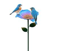 Flower Bee Bath, Feeder Stake, 24.8 inches Iron Butterfly Drinking Station with Build, Weather Resistant Outdoor Water Bowl, Pollinator Hydration Decor with Elegant Design, Backyard Lawn Use