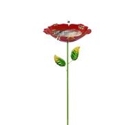 Flower Bee Bath, mangeoire d'eau sur piquet de jardin, 27 x 27 x 80 cm, station d'abreuvement papillon, pollinisateur d'oiseaux, billes anti-noyade, pour porche et cour pelouse