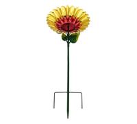 Flower Bird Bath - Sunflower Metal Stake Weather Resistant Outdoor Bird Bath Water Tray Hummingbird Feeder Garden Decor for Backyard Patio Courtyard Lawn Park