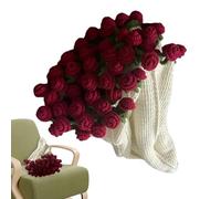 Flower Bouquet Blanket, Soft Handmade Foldable Crochet Bouquet, 31.5x31.5inch Crochet Nursery Room Throw, Beginner-Friendly Throws for Home, Mothers Day, Wedding, Bed, Photo Prop
