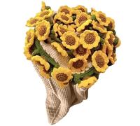 Flower Bouquet Blanket, Sunflower DIY Crochet Blanket Kit Romantic Hand-Knitting Experience for Mother's Day Birthday Wedding Valentine's DayFlower Bouquet