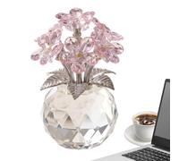 Flower Bouquet Sculpture - Realistic Keepsake Ornament | Desktop Bouquet Statue Decor | White Crystal Home Accent for Bookshelf Nightstand Dining Table Bedside Bedroom Housewarming Gift