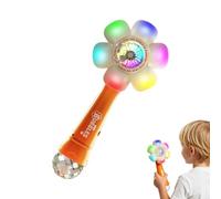 Flower Bubble Machine, Automatic LED Sunflower Bubble Blower Toy, 4.84x3.82x12.13 inches Handheld Portable Light-Up Bubbles Maker for Backyard Bath Summer Beach Playground Fun Party Toy
