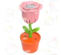 Flower Bubble Machine, Rose-Shaped Automatic Bubble Maker with Color Changing LED Lights, Leakproof Electric Portable Toy for Outdoor Wedding, Birthday, and Summer Parties, 4.72x5.12x10.83 in