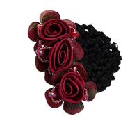 Flower Bun Holder Covers, Stylish Barrette Hair Clip, Secure Hair Accessories, Elegant Bun Holders Floral for Women, Bank Clerks, Waiters, Daily Wear 8x8x5cm