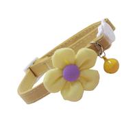 Flower Cat Collar, Cute Dog Necklace, Adjustable Pet Collar with Bell, Polyester Stylish Floral Design, Comfortable Fit for Cats and Puppies, Daily Wear Accessory, 30x1x4cm