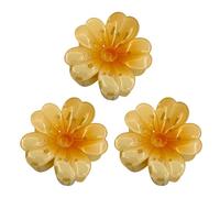 Flower Claw Clips, Plumerias Hair Clamps, Elegant Hair Accessoires, Non-Slip Hairs Claws, 3pcs Vibrant Design, Beach Pool Party Wear for Any Accessory Collection, 8x7x4cm Multicolore