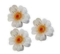 Flower Claw Clips, Plumerias Hair Clamps, Elegant Hair Accessories, Non-Slip Hairs Claws, 3pcs Vibrant Design, Beach Pool Party Wear for Any Accessory Collection, 8x7x4cm Multicolor