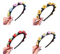 Flower Clip Headband, Girls Headband with Clips, Headband with Flower Clips, Flower Headband with Clips, Clip Headbands for Girls, Headband Clips for Hair, Hair Band with Flower Clips for Girls(A)