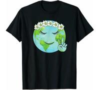 Flower Crown Mother Earth - Earth Day T-Shirt Funny Black Tee Gift Trend for Men