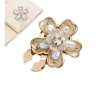 Flower Cufflinks - Pearl Elegant Clip On Shirt Cuff Links | Detachable Cufflink Clips | Metal Floral Cuff Button Jewelry For Party Tuxedo Dress Suit Women