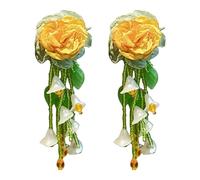 Flower Dangle Earrings Lightweight Decorate Yourself With These Exquisite B | Summer Boho Large Flower Earrings For Summer Vacation TravelDecorate Yourself With These Exquisite Bohemian Yellow Flowe Date