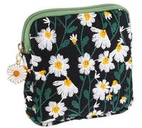 Flower Design Napkin Bag, Sac de rangement sanitaire Napkin, Embroidered Period Bag, Daisy Tampon Storage Pouch, Portable Organizer Pouch for Sanitary Napkin, 4,72 x 4,72 x 0,59 pouces