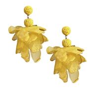 Flower Earrings - Summer Stylish Jewelry, 3.54x1.97x0.79 Inches Bohemian Drop Earrings with Petal Design, Floral Statement Accessory, Elegant Petal Dangle, Artistic Nature Earring for Summer Fashion