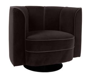 FLOWER - Fauteuil rotatif en velours noir Noir