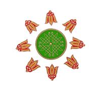 Flower Floor Rangoli Designer Reusable Rangoli Acrylic Rangoli Indian Traditional Home Decor Gift for Home Interior Floor Decoration Festival Diwali Decorations and Gifting Size:- 12"