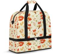 Flower Fox Sac de voyage pour homme et femme Sac fourre-tout pliable pour le sport, la gym, le yoga 47 l, couleur, 47 L, Organiseur de sac