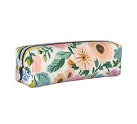 Flower Garden Trousse à crayons cylindrique portable avec fermeture éclair en cuir, blanc, Taille unique, Sac à dos d'école