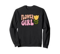 Flower Girl - 70s Retro Groovy Floral Flowers Little Girls Sweatshirt