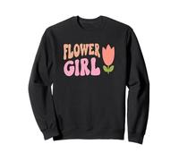 Flower Girl - 70s Retro Groovy Floral Flowers Little Girls Sweatshirt
