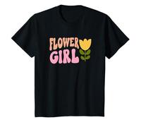 Flower Girl - 70s Retro Groovy Floral Flowers Little Girls T-Shirt