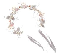 Flower Girl - Coiffe élégante faite à la main avec perles pour bouquetière | guirlande réglable, accessoire de cheveux portable multifonction pour un