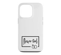 Flower Girl - Mariage Jour de Mariée Cursive Cute Pretty Floral Coque pour iPhone 13 Pro