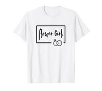 Flower Girl - Mariage Jour de Mariée Cursive Cute Pretty Floral T-Shirt Graphique avec Valeur