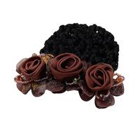 Flower Hair Bun Covers - Couverture de cheveux invisible avec strass - Couleur K