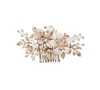 Flower Hair Comb Clips For Women Prom Gold Color Pearl Bride Wedding Jewelry Accessories Bridal Headpiece