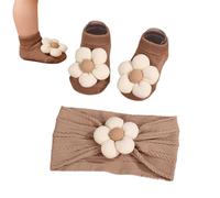 Flower Hairbands - Soft Kids Socks And Elastic Headband Accessory Kit For Daily Wear And Holidays, Non-Slip Silicone Grip Sole, Color-Fast Fabric, Products