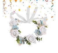 Flower Headband, Artificial Rose Floral Crowns, Realistic Petal Texture, Lightweight Comfort Fit, Boho Style Accessory, Elegant Girl Hair Accessories for Wedding Party Festival Photography, 7.5 Inch