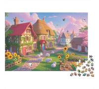 Flower House Puzzle 1000 Pièces Papier Recy airy Tale Style Puzzles pour Adultes Amusant and Stimulant Family Jeu Holiday Blessings Gift pour Men 38x26cm/1000pcs