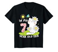 Flower Kitty Chat mignon 7ème anniversaire dans mon âge de 7 ans T-Shirt