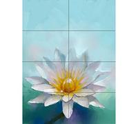 Flower Lotus Painting XL Giant Panel Poster (8 Sections) Fleur La peinture Affiche