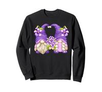 Flower Lover Summer Graphic for Women Hippies Purple GNOME Sweatshirt