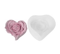 Flower Mold - Aromatherapy Candle Mold, Christmas Candy Mold | Flower Heart Mold, Heart Flower Candle Silicone Molds, Flowers Fondant Molds for Making Love Heart Soap, Cake, Cupcake Toppers