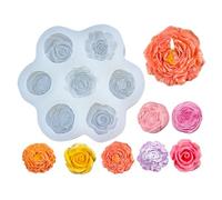 Flower Molds - 12x11x2.5cm Decorating Tools, 3D Rose And Peony Silicone Candle Molds | DIY Flower Candle Soap Resin Candy Mold For Wedding Party Art Projects, Cake Decoration