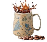 Flower Mug, Ceramic Cup, Novelty Drinkware, 710ml Hand Painted Design, Latte Milk Juice Beer, Fun Beverage Holder for Dining Room Study Teachers Students and Movie Nights