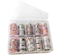 Flower Nails Art Foil Transfer Stickers Decals Floral Designs Acrylic Nails Supplies for Fingernails Toenails Decoration Flower Nail Art Supplies