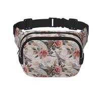 Flower Paris Tour Eiffel imprimé Unisexe Carré Double Couche Sac banane Sac banane Voyage Entraînement Accessoire, Noir, Taille unique, Noir, One Size
